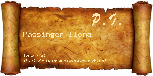 Passinger Ilona névjegykártya